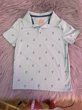 🐶Cat & Jack Light Blue Boys' Polo with Sailboat Print